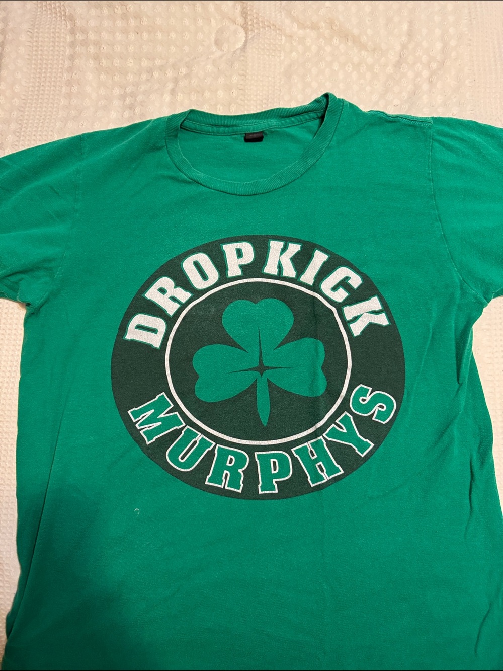 Tultex Green Dropkick Murphys Kids Tee with Shamrock Graphic